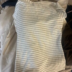 Copper Key White and Gray Striped Tee